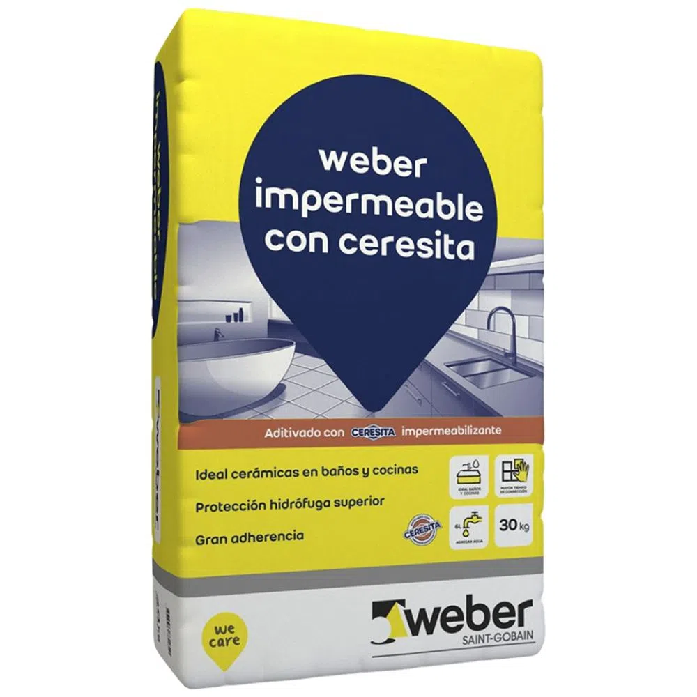 PEGAMENTO CERAMICO WEBER COL IMPERMEABLE CON CERESITA X 25 KG CERAMICOS COD- 902-1
